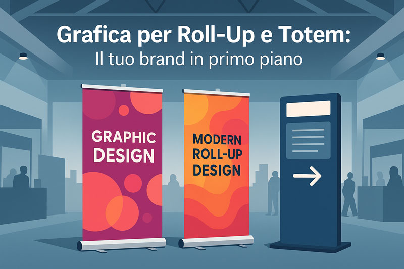 Grafica per Espositori, Roll-Up e Totem Comunicare in Grande Stile